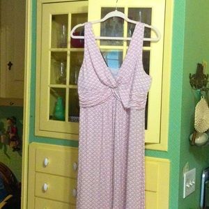 Soft Surroundings Pink/White Maxi Sleeveless Dress